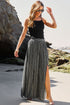Striped Printed Slit Wide Leg High Waist Pants